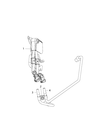 2021 Jeep Wrangler Tube Pressure Front Diagram for 68184301AA