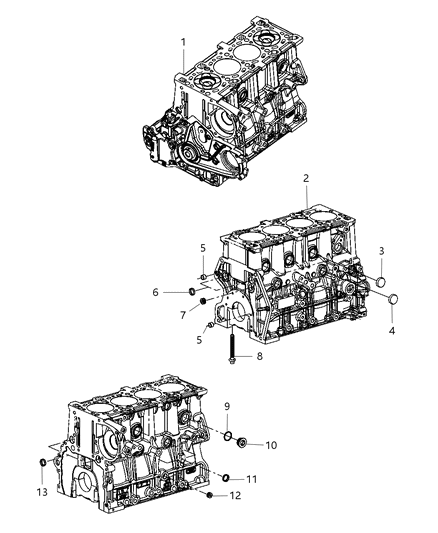 1985 Dodge Aries Block Cylinder Diagram for 68024408AA
