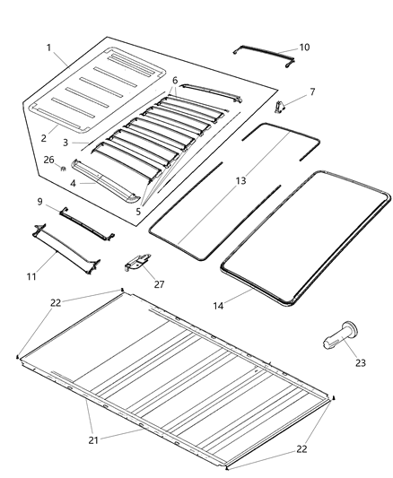 Bow Folding Top Diagram for 68032436AA