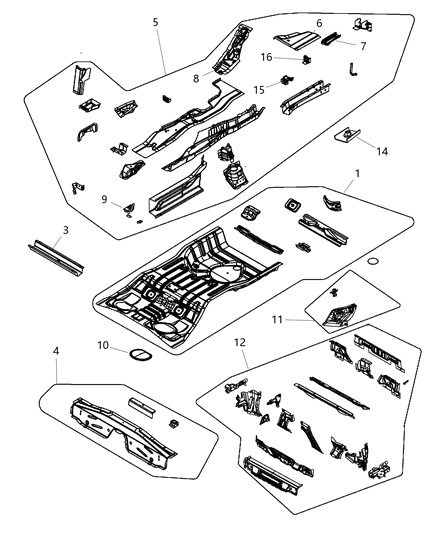 Pan Rear Floor Diagram for 5076043AE