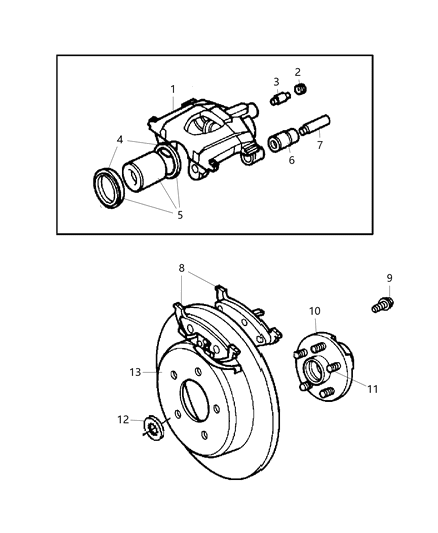 Pad Kit Rear Disc Brake Diagram for V2013948AB