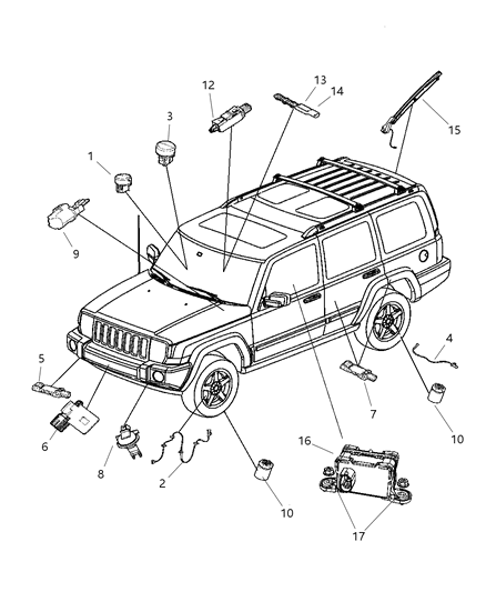 Sensor Tire Pressure Diagram for 56053036AA