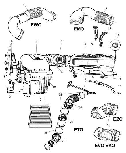 Duct Clean Air Diagram for 53032044AA