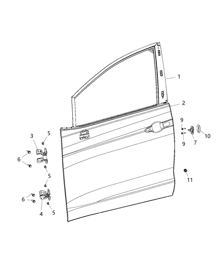 Door Front Diagram for 68186767AH