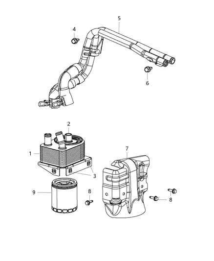 2008 Jeep Commander Cooler Engine Oil Diagram for 5048119AA