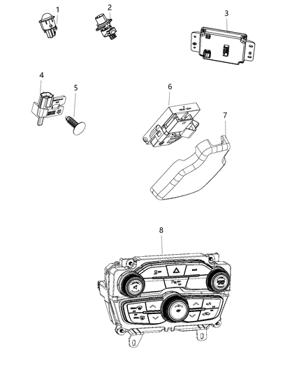 1997 Dodge B1500 Center Stack Vehicle Feature Controls Diagram for 68188879AB