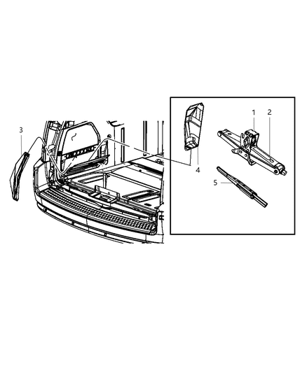 2001 Chrysler 300M Bag Jack Tool Storage Diagram for 4721852AC
