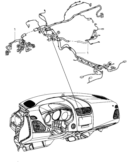 1990 Dodge D250 Wiring Instrument Panel Diagram for 68061570AF