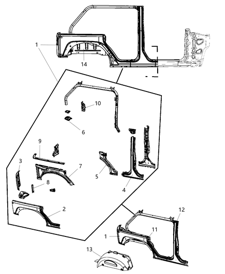 Panel Closeout Diagram for 55395632AA