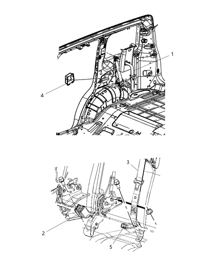 Seat Belt Rear Outer Diagram for 5KJ71DK7AD