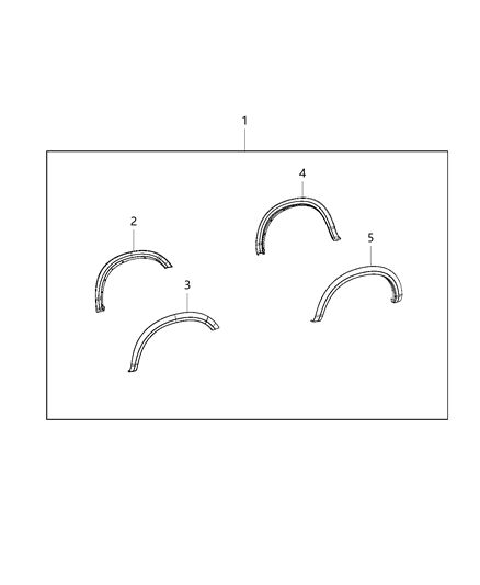 Molding Wheel Opening Flare Rear Diagram for 1TD45TZZAE