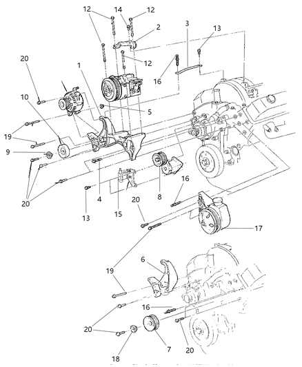 Pump Power Steering Diagram for 52106253AD