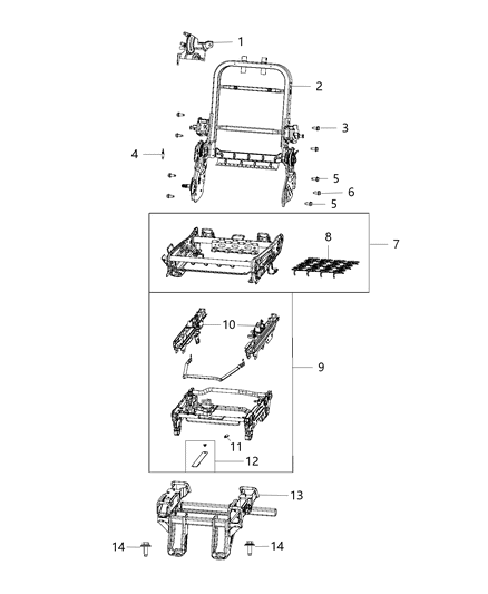 2012 Dodge Durango Strap Seat Diagram for 68323025AB