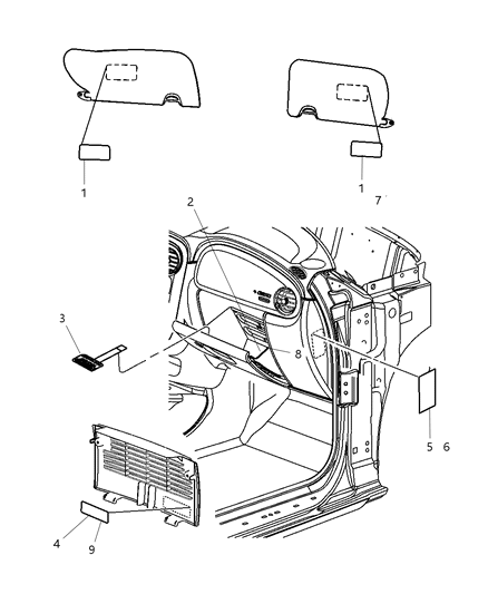 2019 Dodge Durango Label Airbag Warning English And French Diagram for 5023540AA