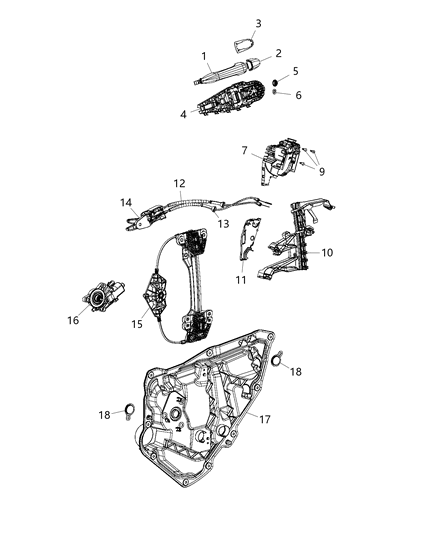 1988 Dodge Lancer Handle Exterior Door Diagram for 5LX991ARAC