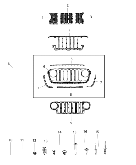 1984 Dodge Ramcharger Grille Texture Honeycomb Center Diagram for 6DF50RXFAC