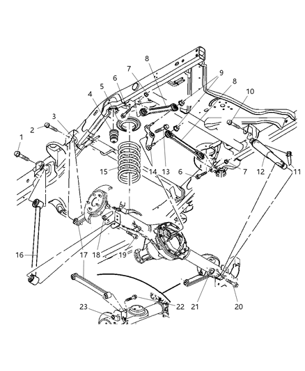 2006 Dodge Durango Shock Absorber Suspension Rear Diagram for 52855336AA