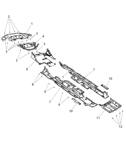 Shield Torque Box Diagram for 68089435AA