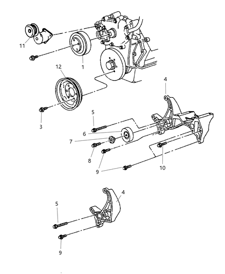 1997 Chrysler Concorde Pulley Crankshaft Diagram for 5037204AA