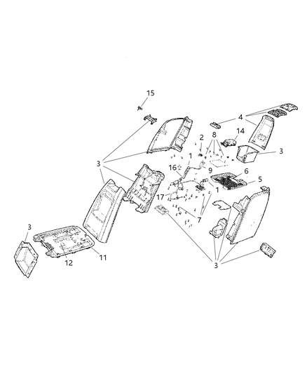 2005 Dodge Grand Caravan Console Floor Diagram for YQ031D5AE