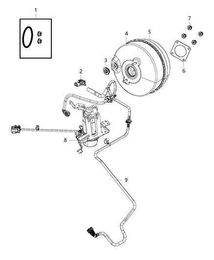 Nut And Seal Kit Master Cylinder Diagram for 68306579AA