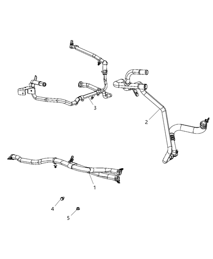 1989 Dodge D250 Hose And Tube Heater Return Diagram for 5058725AD