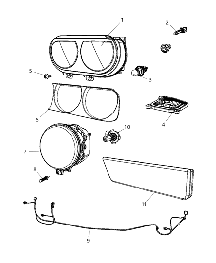 2017 Dodge Journey Wiring Front End Lighting Includes Side Marker Sockets Diagram for 68043391AA