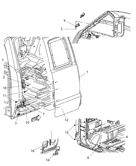 Door Rear Diagram for 55359374AD
