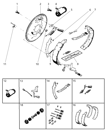 Shoe And Lining Package, W/13X2.5, Rear Diagram for BHKH2588