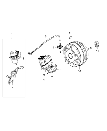 2016 Chrysler 300 Hose Brake Booster Vacuum Diagram for 4581560AD