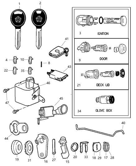 Receiver Keyless Entry Diagram for 5293040AE