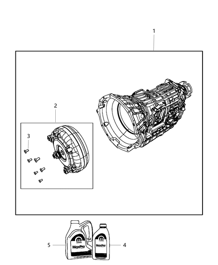 2017 Ram 3500 Transmission Kit With Torque Converter Diagram for 68300149AB