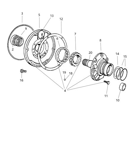 1996 Chrysler Concorde Pump Package Transmission Diagram for 5086714AB