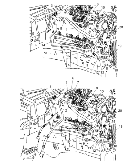 Line A/C Suction Diagram for 55116665AF
