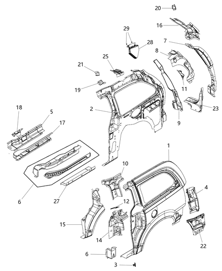Reinforcement D Pillar Diagram for 5020984AG