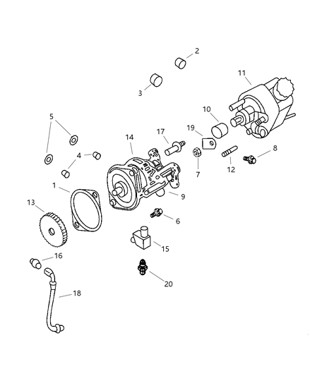 Seal Kit Vacuum Pump Diagram for 5140342AA