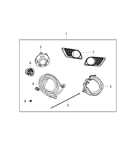 1984 Dodge B350 Light Kit Fog Diagram for 82214427AC