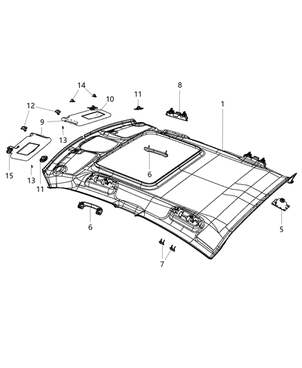 Visor Illuminated Diagram for 5PJ87DX9AB