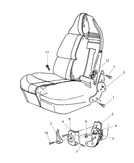 Handle Recliner Diagram for TN57DX9AA