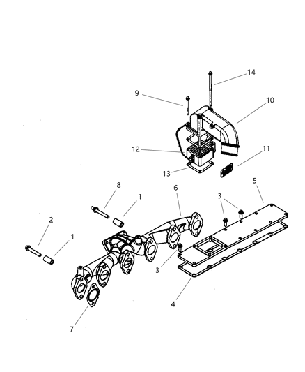 Gasket Intake Manifold Cover Diagram for 5010167AA