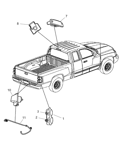 Lamp Tail Stop Backup Diagram for 55077604AC