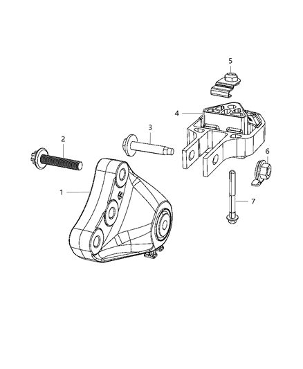 2000 Chrysler Sebring Bracket Engine Mount Diagram for 68081494AC