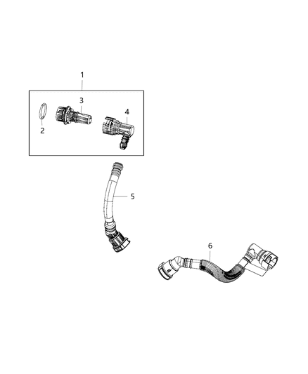 1996 Dodge B1500 Hose PCV Diagram for 68166403AA