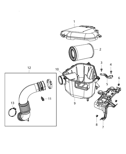 Filter Air Diagram for 4593914AB