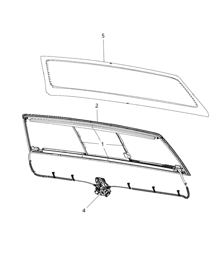 Glass Backlite Sliding Assembly Diagram for 68303351AG