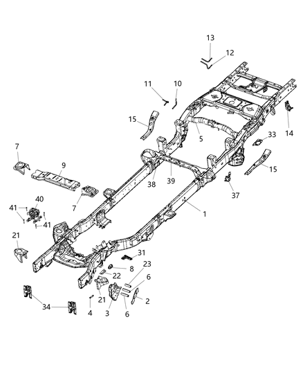 Reinforcement Female Bracket Diagram for 68360043AA