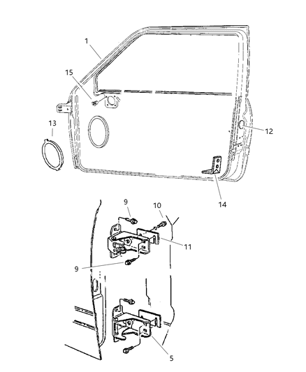 2000 Chrysler Cirrus Hinge Door Diagram for 55075956AB