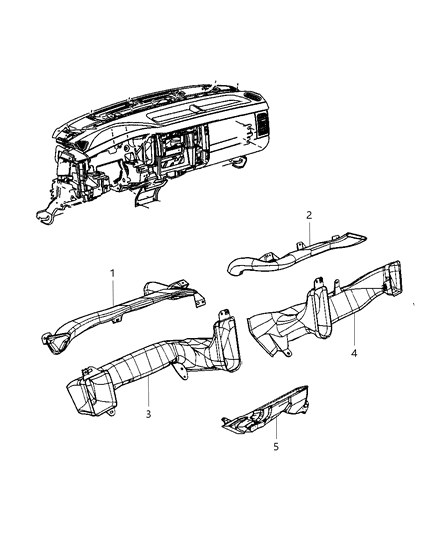 2005 Chrysler PT Cruiser Duct Floor Diagram for 5061250AA