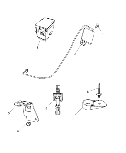 2002 Chrysler 300M Receiver Wireless Ignition Node Diagram for 68066727AA