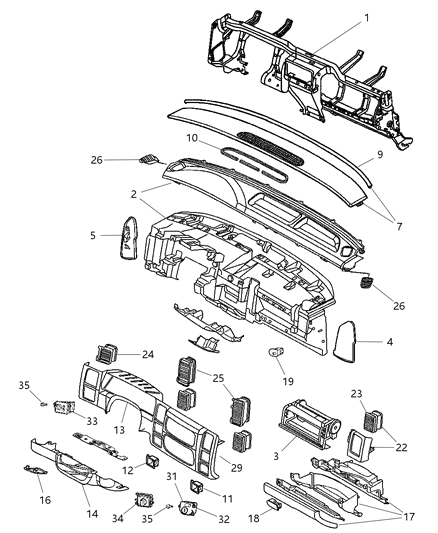 Air Bag Passenger, Passenger Side Diagram for XJ23ZJ8AF